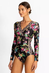 MILLER RUCHED WRAP SURF ONE PIECE