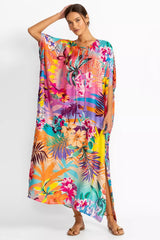 ZERU TIE NECK MAXI KAFTAN
