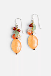 EXOTIC ORANGE CLUSTER EARRINGS