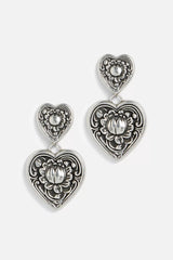 ANTIQUE HEART DROP EARRINGS