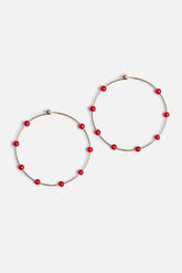 SEMI PRECIOUS HOOP EARRINGS