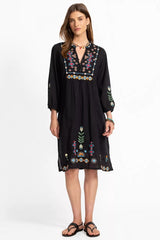 BUTTON FRONT YOKE DRESS