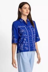 LINEN KIMONO SLEEVE SHIRT