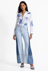 THE PIECED STRAIGHT FLARE JEAN