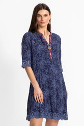 MALFI MANDARIN COLLAR DRESS