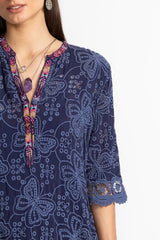 MALFI MANDARIN COLLAR DRESS