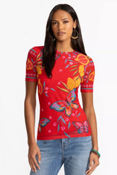 ELEANOR SHORT SLEEVE MESH TEE