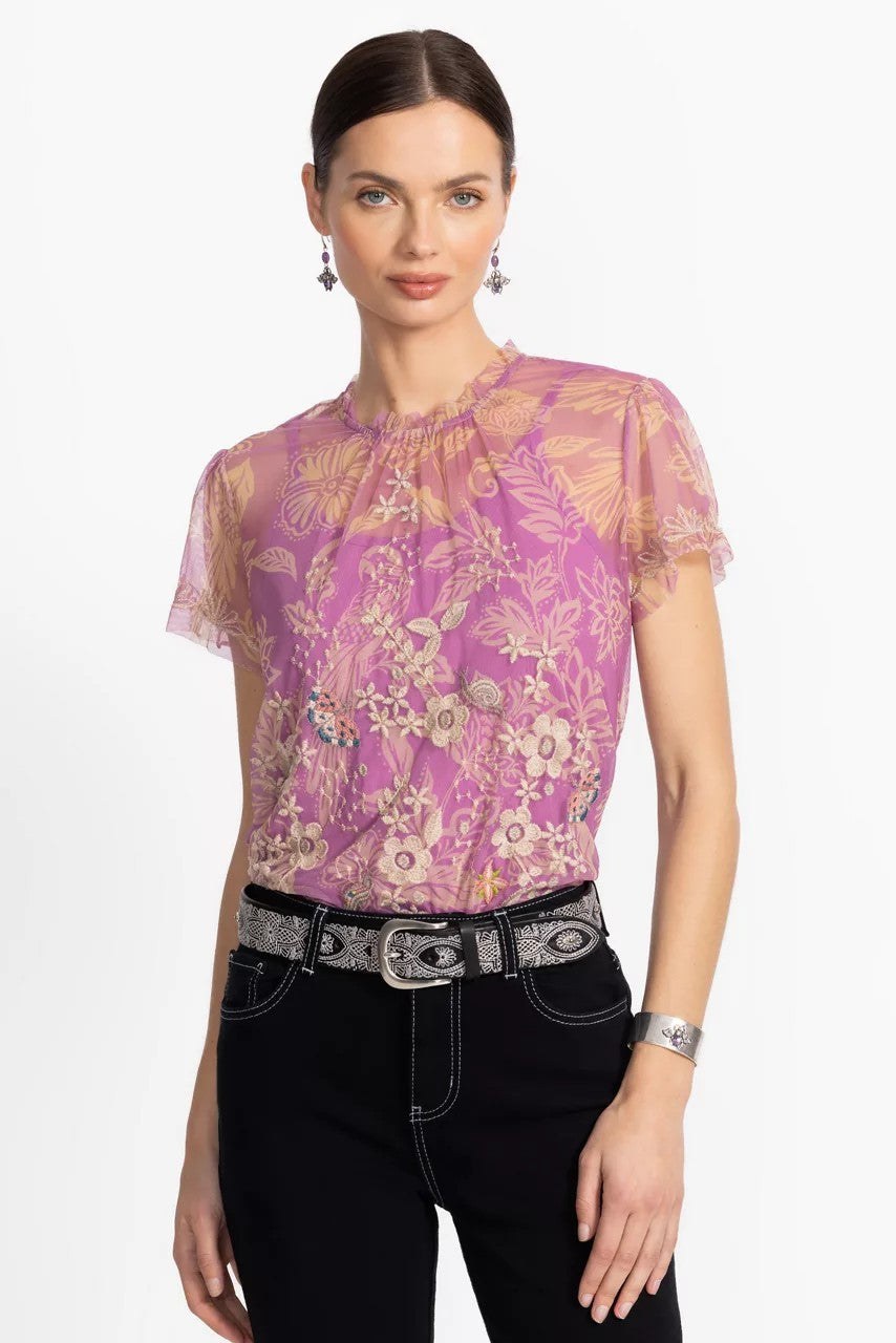 MAZZY RUFFLE NECK BLOUSE