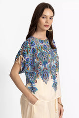 RUCHED SLEEVE BLOUSE