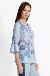 RUFFLE SLEEVE BLOUSE