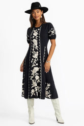 SEAMED KNIT DRESS