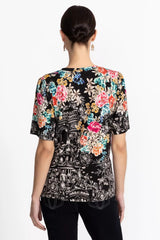 THE JANIE FAVORITE KIMONO SLEEVE MANDARIN TEE