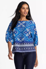 LINEN BOATNECK BLOUSE