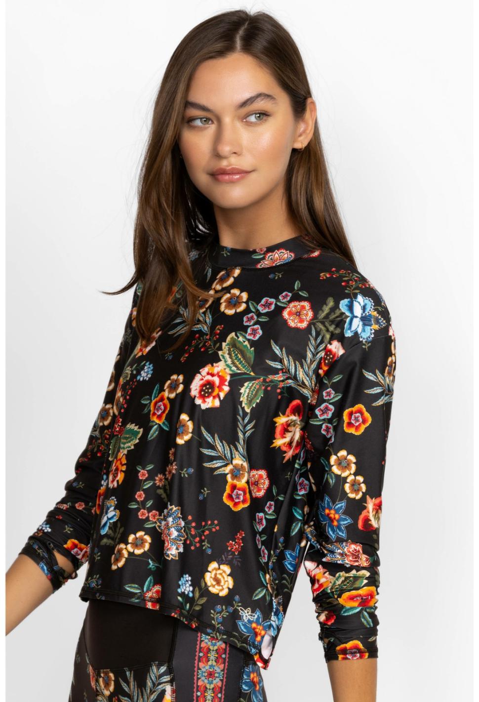 Women Active | Johnny Was Ardell Mock Neck Step Hem Tee Ardell