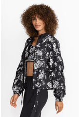 Women Active | Johnny Was Bee Active Ruched Sleeve Parachute Jacket Charcoal Dreamer