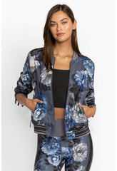 Women Active | Johnny Was Grey Peony Drop Shoulder Bomber Jacket Grey Peony
