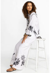 Women Bottoms | Johnny Was Addison Drawstring Wide Leg Pant White