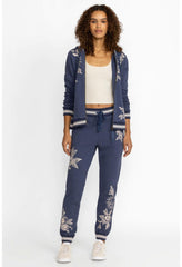 Women Bottoms | Johnny Was Addison Rib Detail Ft Jogger Heather Indigo