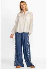 Women Bottoms | Johnny Was Calipso Seamed Wide Leg Pant Denim Blue
