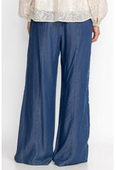 Women Bottoms | Johnny Was Calipso Seamed Wide Leg Pant Denim Blue