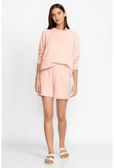 Women Bottoms | Johnny Was Fleece Pull On Short Rose Smoke