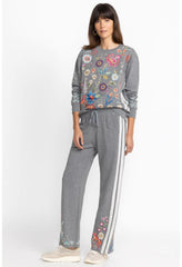 Women Bottoms | Johnny Was Griffin Wide Leg Ribbon Pant Dark Heather