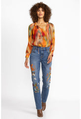 Women Bottoms | Johnny Was Isabella Boyfriend Jean Vintage Aged Destroyed Wash