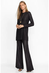 Women Bottoms | Johnny Was Jenna Metallic Easy Pant Black
