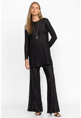 Women Bottoms | Johnny Was Jenna Metallic Easy Pant Black