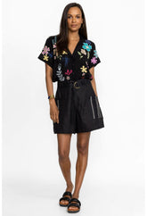Women Bottoms | Johnny Was Joni Belted Cargo Short Black
