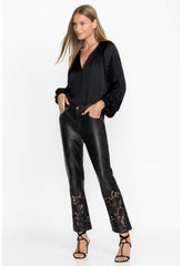 Women Bottoms | Johnny Was Portia Vegan Leather Pant Black