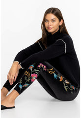 Women Bottoms | Johnny Was Sidonia Velvet Stretch Legging Black