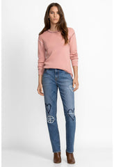 Women Bottoms | Johnny Was Woodstock Boyfriend Jean Destroyed Indigo