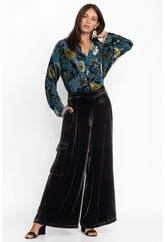 Women Bottoms | Johnny Was Zatima Silk Cargo Pant Black