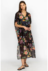 Women Cover Ups & Kimonos | Johnny Was Black Butterfly Collared Kaftan Black Butterfly