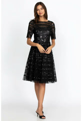 Women Dresses | Johnny Was Black Beaded Mesh Dress Black