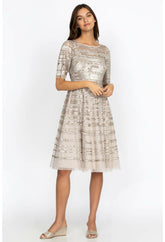 Women Dresses | Johnny Was Champagne Beaded Mesh Dress Champagne