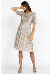 Women Dresses | Johnny Was Champagne Beaded Mesh Dress Champagne