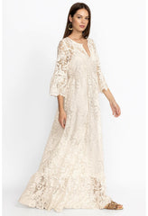Women Dresses | Johnny Was Harper Recycled Lace Maxi Dress Ecru