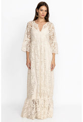 Women Dresses | Johnny Was Harper Recycled Lace Maxi Dress Ecru