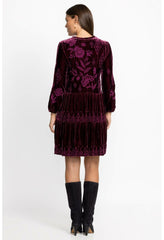 Women Dresses | Johnny Was Ivey Velvet Field Tiered Dress Eggplant