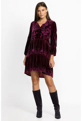 Women Dresses | Johnny Was Ivey Velvet Field Tiered Dress Eggplant