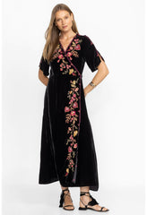 Women Dresses | Johnny Was Lilith Velvet Wrap Dress Black