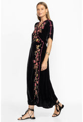Women Dresses | Johnny Was Lilith Velvet Wrap Dress Black