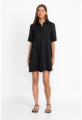 Women Dresses | Johnny Was Linen Polo Dress Black Beauty