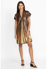 Women Dresses | Johnny Was Sequin Gold Alma Dress Gold