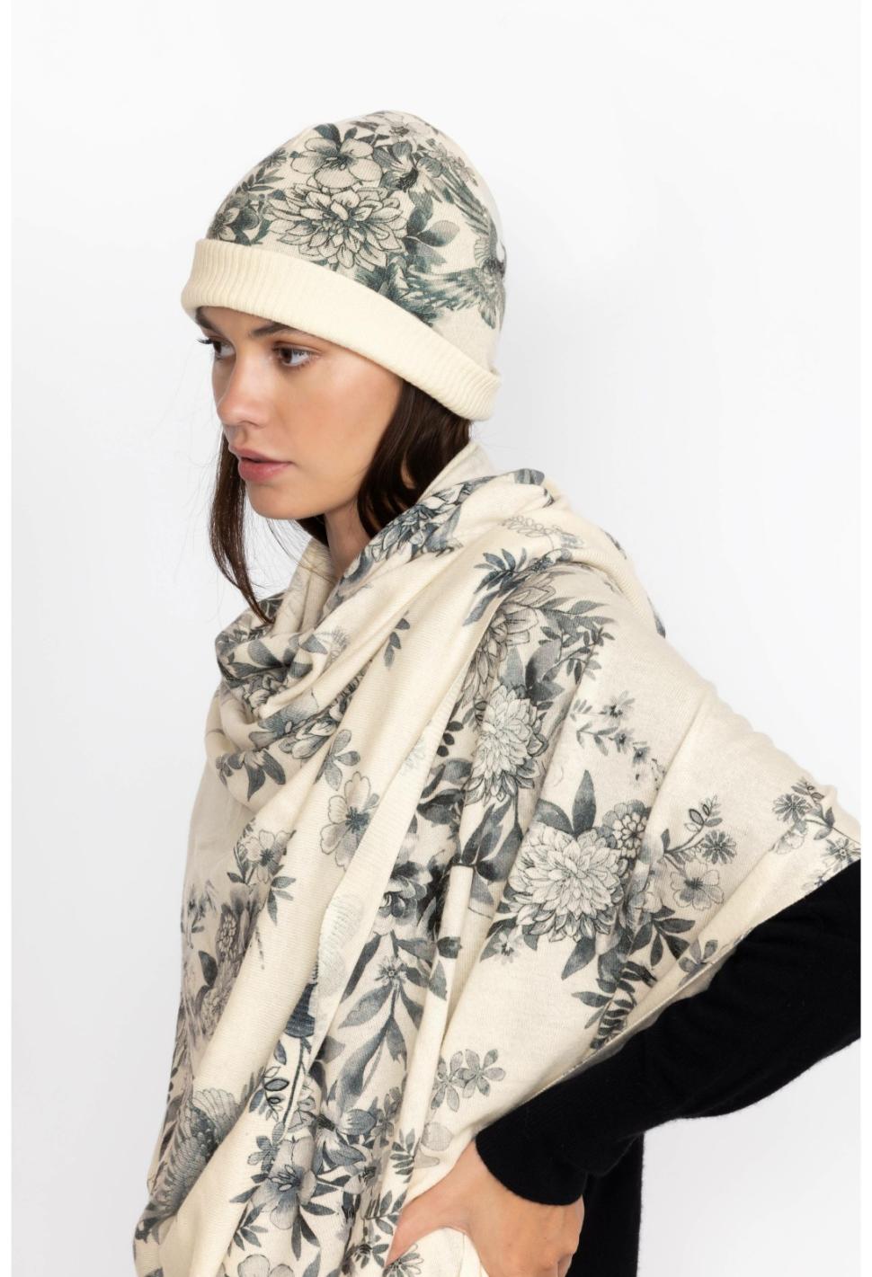 Women Fashion Accessories | Johnny Was Anahi Printed Beanie Ivory Dreamer