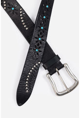 Women Fashion Accessories | Johnny Was Arco Italian Leather Belt Black