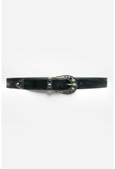 Women Fashion Accessories | Johnny Was Calcolo Italian Leather Belt Navy