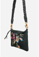 Women Handbags | Johnny Was Floreale Italian Suede Clutch Crossbody Dunkel